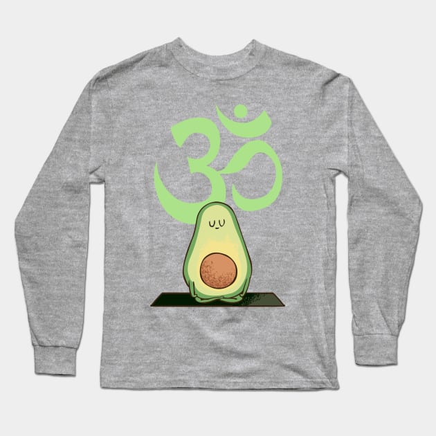 Om Avocado Long Sleeve T-Shirt by huebucket